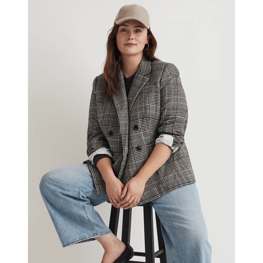 Madewell The Rosedale Blazer In Kelly Glen Plaid Size Us 2